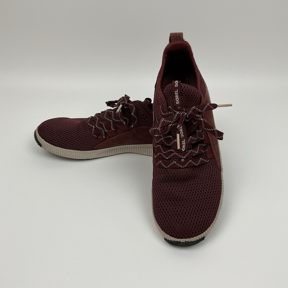 Sorel Womens Size 9 Burgundy‎ Mesh Sneakers Lightweight Casual Walking Shoes